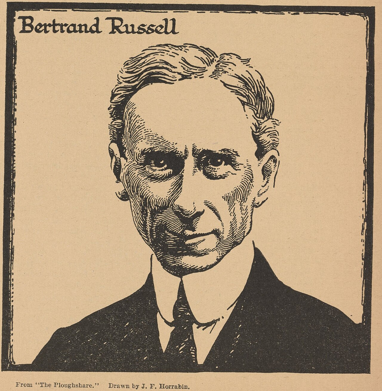 Chân dung Bertrand Russell do J. F. Horrabin thực hiện.