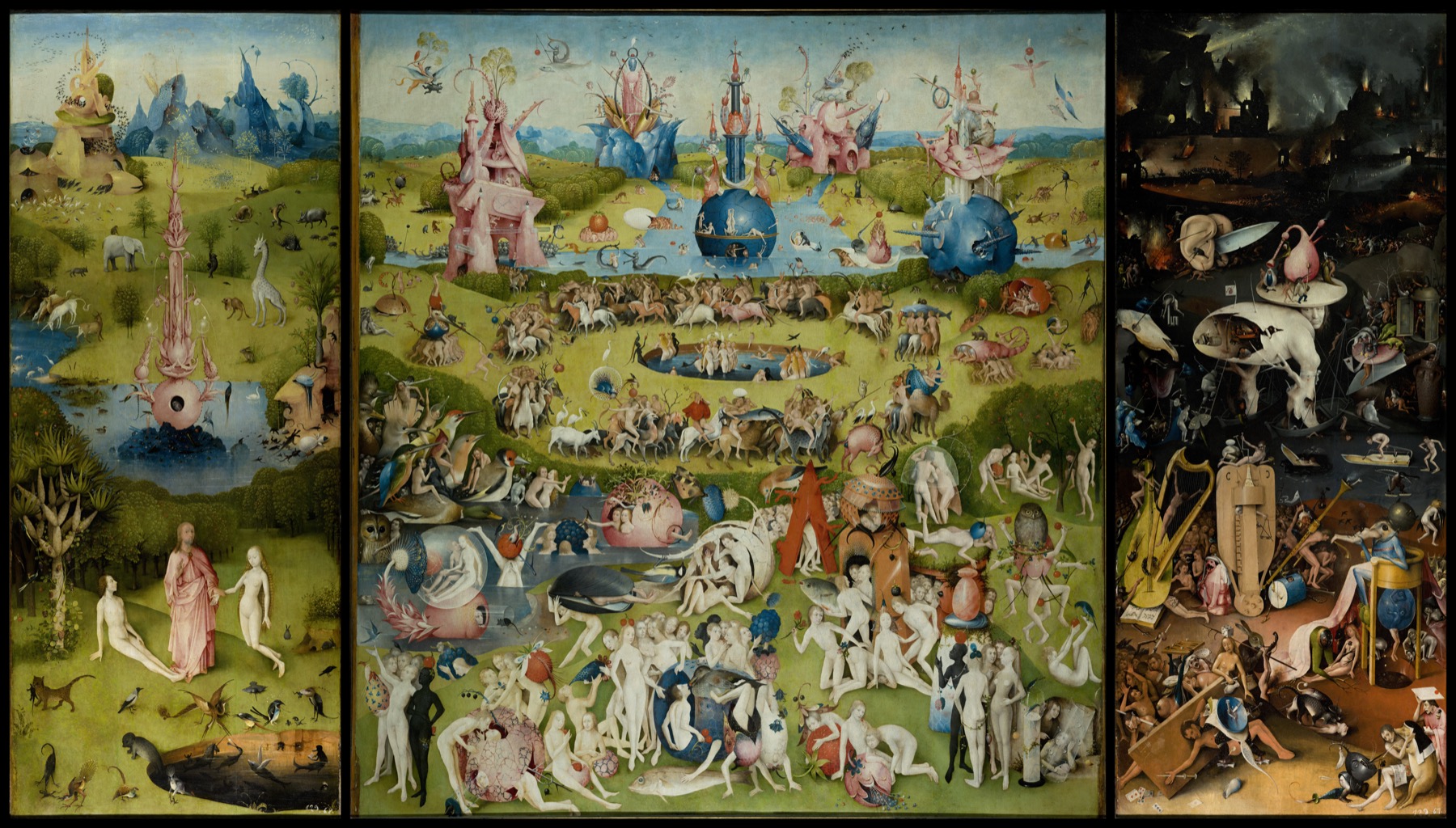 Bộ ba tranh The Garden of Earthly Delights của Hieronymus Bosch.